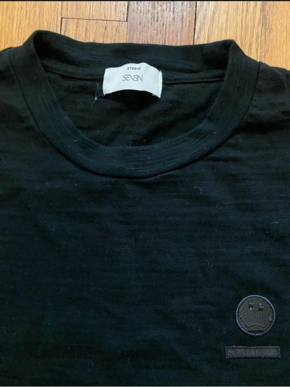 Studio Seven Black Textured T-Shirt - Made in Japan - Small - New - Retail $100
